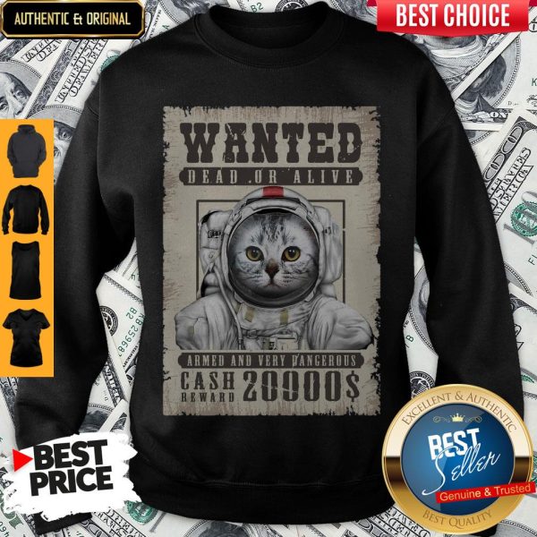 Cat Wanted Dead Or Alive Armed And Very Dangerous Cash Reward 20000$ Sweatshirt