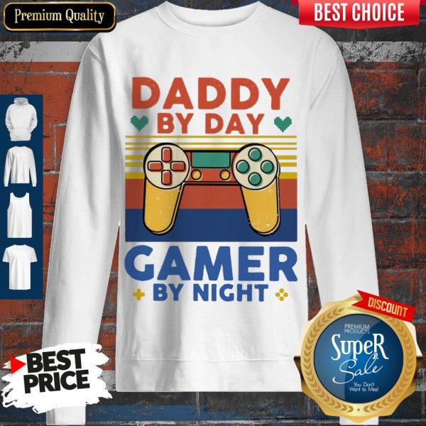 Daddy By Day Gamer By Night Vintage Sweatshirt
