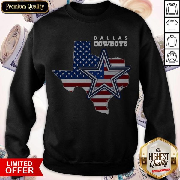 Dallas Cowboys American Map Flag Sweatshirt