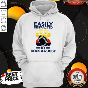 Easily Distracted By Dogs And Rugby Vintage Hoodie
