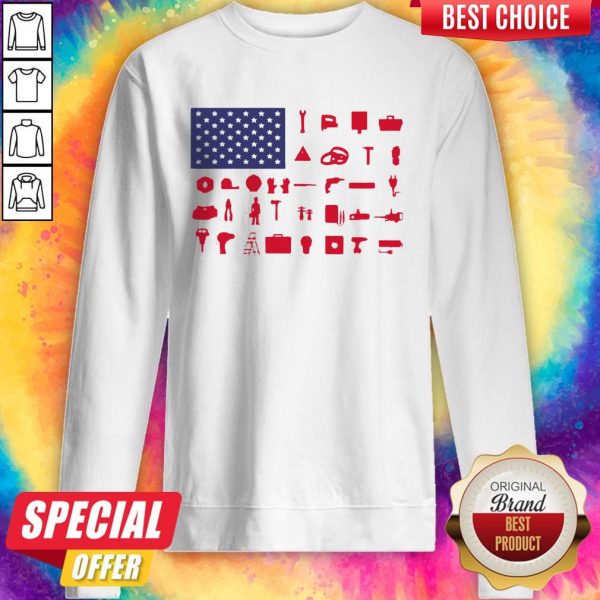Electrician Independence Day American Flag Sweatshirt