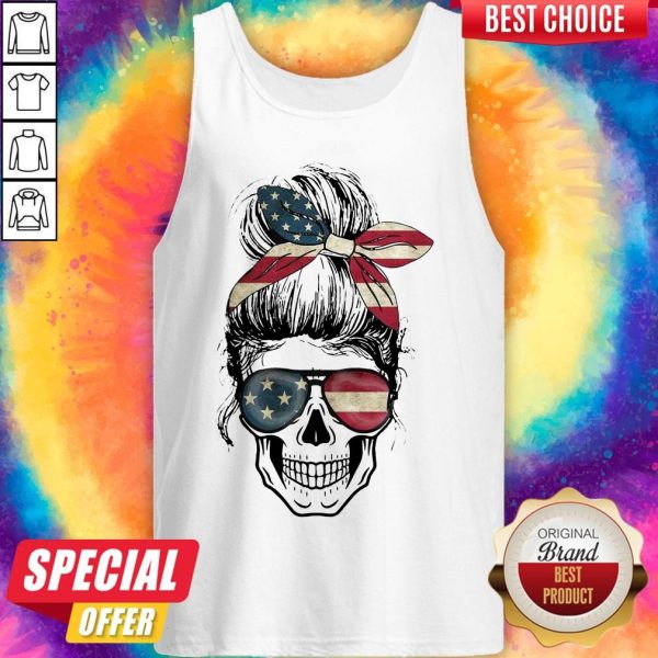 Independence Day Skull Lady America Tank Top