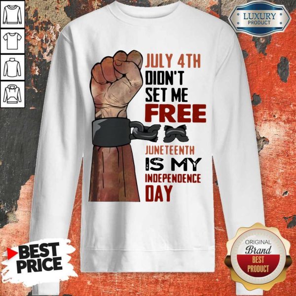 July 4th Didn't Set Me Free Juneteenth Is My Independence Day Sweatshirt