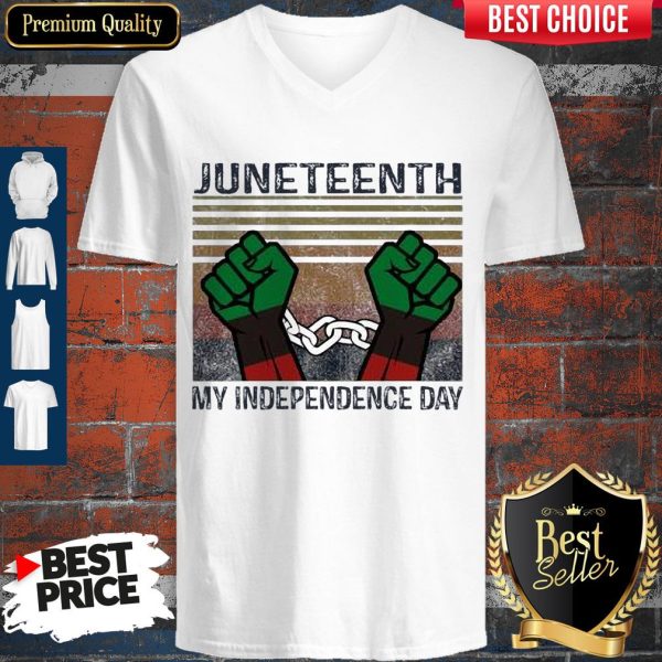 Juneteenth My Independence Day Vintage V-neck