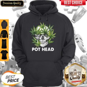 Official Cannabis Skull Weed Pot Head Hoodie