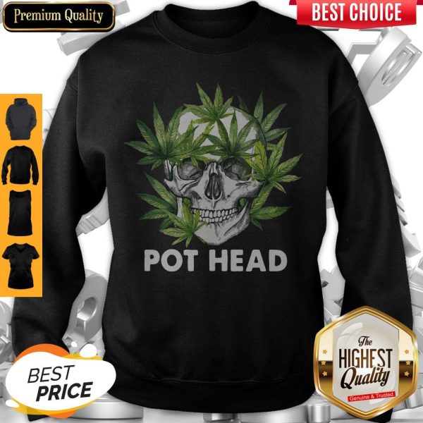 Official Cannabis Skull Weed Pot Head Sweatshirt