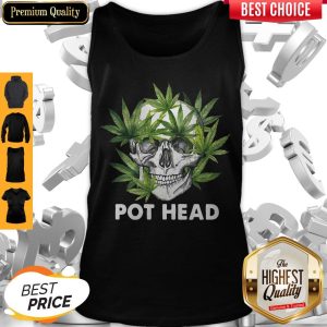 Official Cannabis Skull Weed Pot Head Tank Top