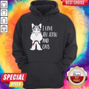 Official I Love Jiu Jitsu And Cats Hoodie