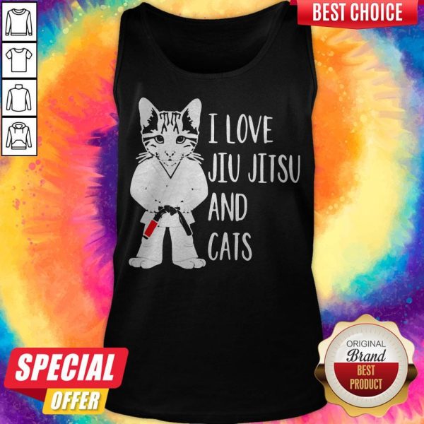 Official I Love Jiu Jitsu And Cats Tank Top
