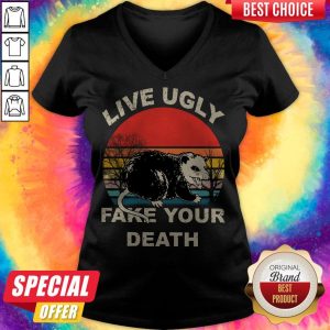 Official Opossum Live Ugly Fake Your Death V-neck