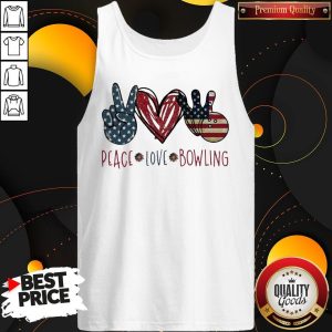 Official Peace Love Bowling America Flag Tank Top
