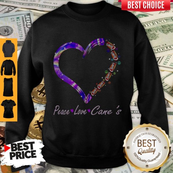 Peace Love Raising Canes Chicken Fingers Heart Sweatshirt