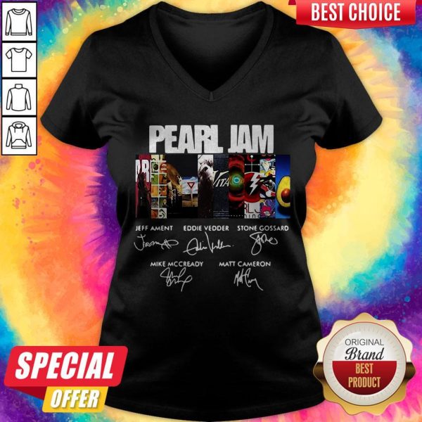 Pearl Jam Jeff Ament Eddie Vedder Stone Gossard Mike Mccready Matt Cameron V-neck