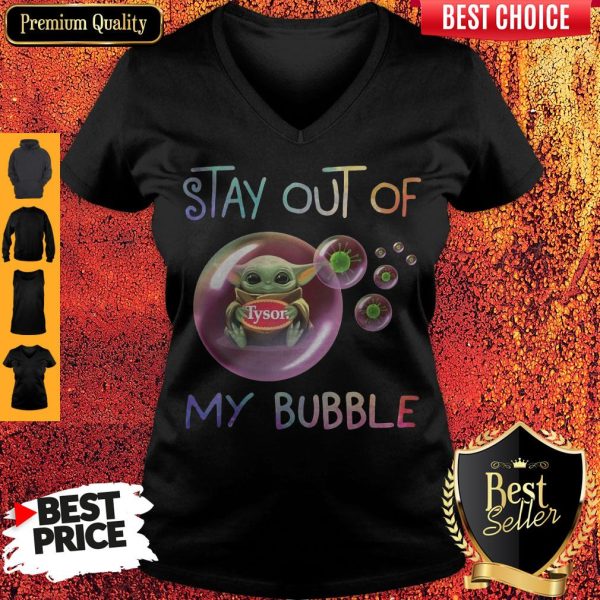 Star Wars Baby Yoda Hug Tyson Covid-19 Stay Out Of My Bubble V-neck