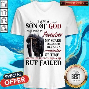 Templar Knight I Am Son Of God I Was Born In November V-neck