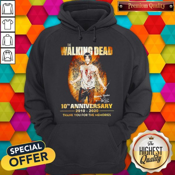 The Walking Dead 10th Anniversary 2010-2020 Thank You For The Memories Signature Wings Hoodie