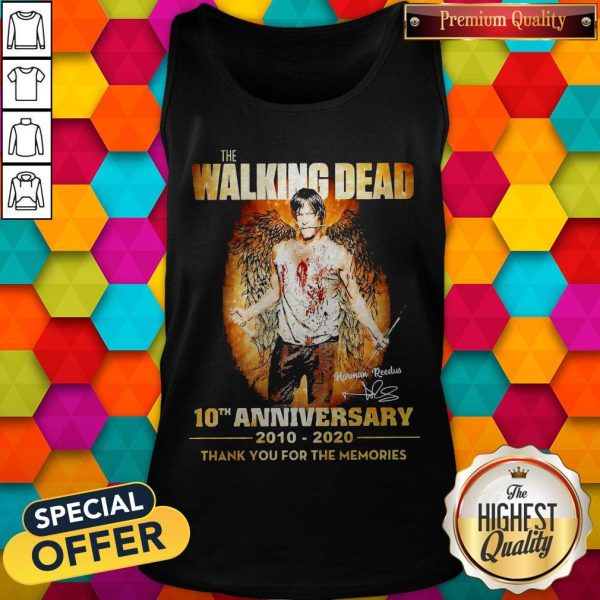 The Walking Dead 10th Anniversary 2010-2020 Thank You For The Memories Signature Wings Tank Top