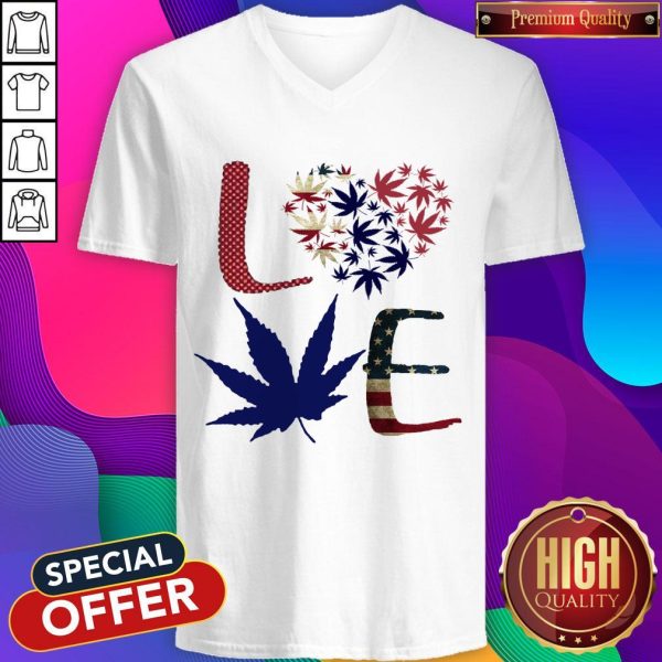 Weed Love American Independence Day V-neck