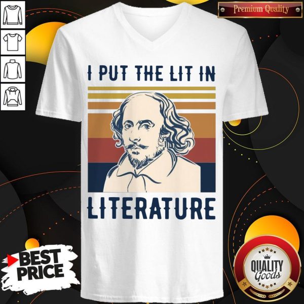 William Shakespeare I Put The Lit In Literature Vintage V-neck