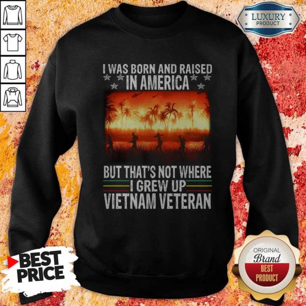 I Was Born And Raised In America But That’s Not Where I Frew Up Vietnam Veteran Sweatshirt