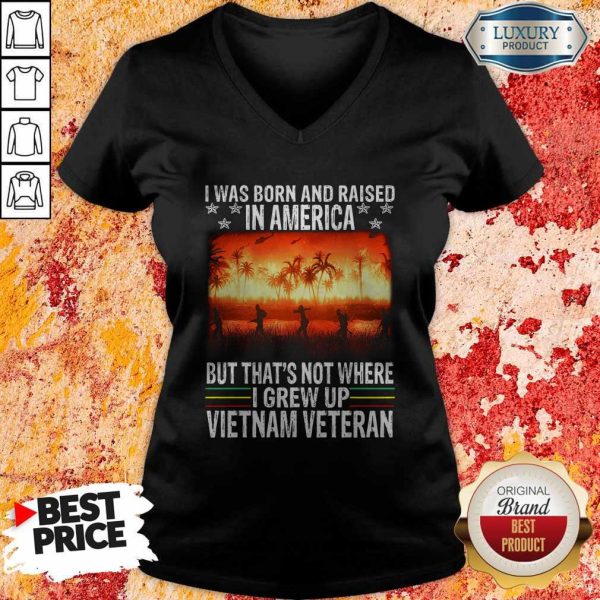 I Was Born And Raised In America But That’s Not Where I Frew Up Vietnam Veteran V-neck