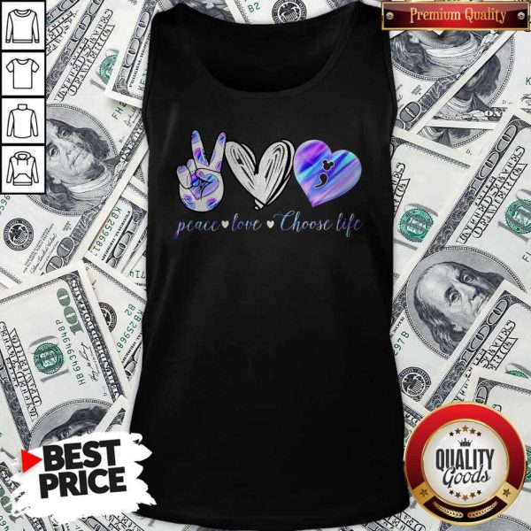 Peace Love Choose Life Mickey Mouse Tank Top