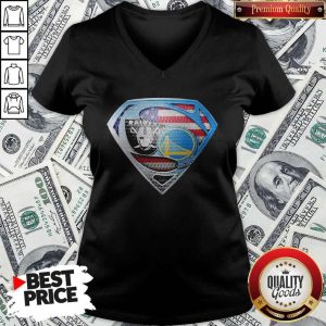 Superman Golden State Warriors And Oakland Raiders V-neck