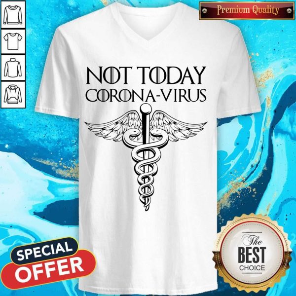 Caduceus Not Today Corona-virus V-neck
