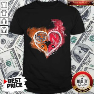 Chicago Bears And Nebraska Cornhuskers Heart Fire Shirt