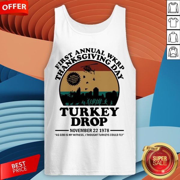 First Annual Wkrp Thanksgiving Day Turkey Drop November 22 1978 Vintage Tank Top