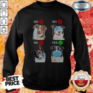 Funny Border Collie Dogs Right Way To Wear Mask Sweatshirt