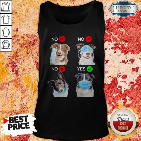 Funny Border Collie Dogs Right Way To Wear Mask Tank Top