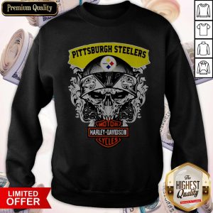 Funny Harley Davidson Pittsburgh Steelers Skull Sweatshirt