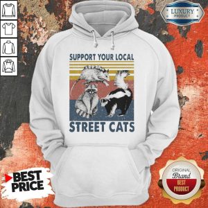 Funny Racoon Support Your Local Street Cats Hoodie