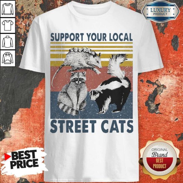 Funny Racoon Support Your Local Street Cats Shirt