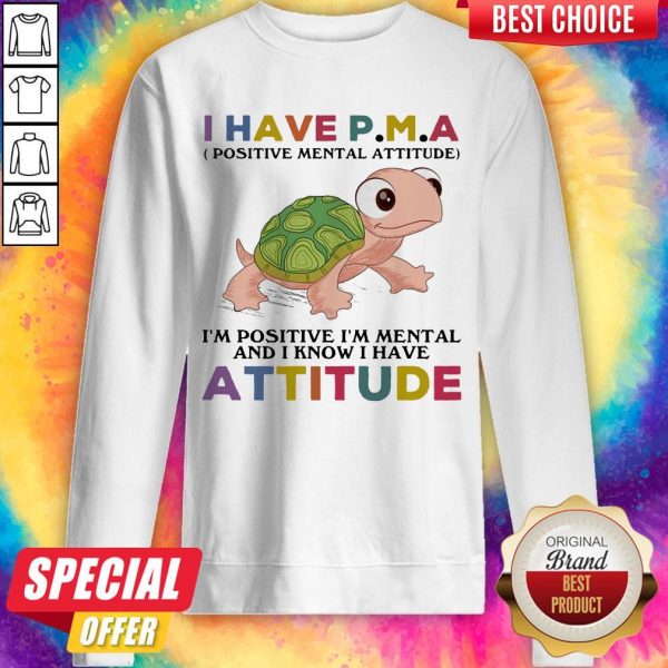 Funny Turtle I Have P M A I'M Positive I'M Mentally And I Know I Have Attitude Sweatshirt