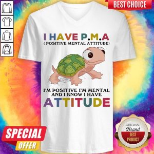 Funny Turtle I Have P M A I'M Positive I'M Mentally And I Know I Have Attitude V-neck