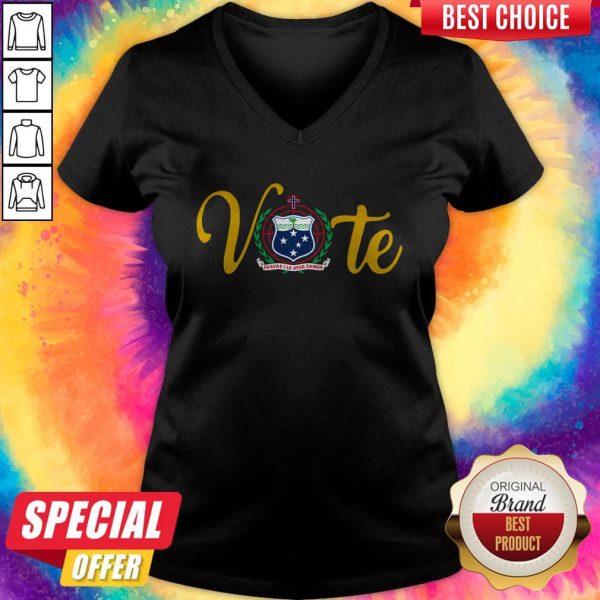 Funny Vote Western Samoa National Pride Emblem V-neck