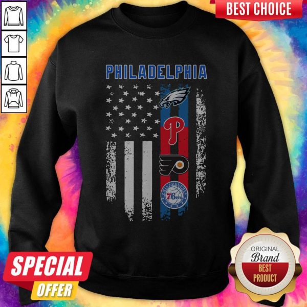Good America Flag Philadelphia Teams Sweatshhirt