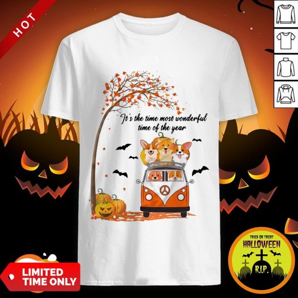 Halloween Corgi It’s The Time Most Wonderful Time Of The Year Shirt
