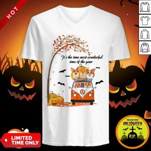 Halloween Corgi It’s The Time Most Wonderful Time Of The Year V-neck