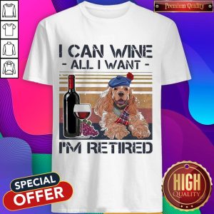 I Can Wine All I Want I'M Retired Poodle Dog Vintage Retro Footprint Shirt