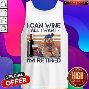 I Can Wine All I Want I'M Retired Poodle Dog Vintage Retro Footprint Tank Top