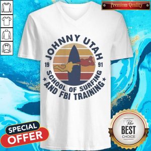 Johnny Utah 1991 School Of Surfing And FBI Training Vintage Retro T-V-neck