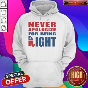 Never Apologize For Being Right Elephant Hoodie