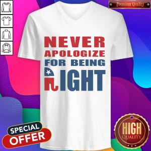 Never Apologize For Being Right Elephant V-neck