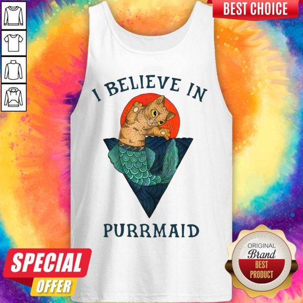 Nice Cat I Believe In Purrmaid Sunset Tank Top