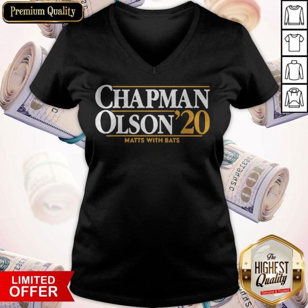 Nice Chapman Olson 2020 Matts With Bats V-neck