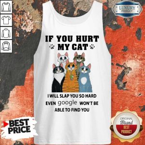 Nice If You Hurt My Cat I Will Slap You So Hard Even Google Won’t Be Able To Find You Tank Top
