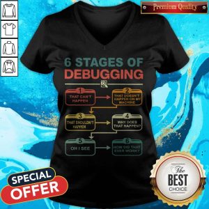 Official 6 Stages Of Debugging V-Neck